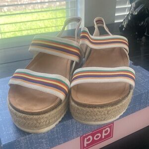 Womens POP multicolored sandals - size 8